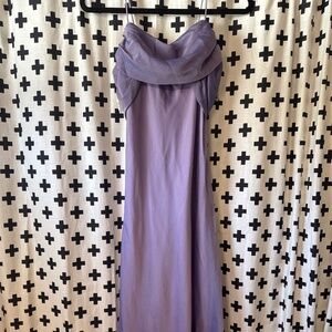 Kiki USA Sz L Periwinkle Whimsical Fairycore Romantic Cowlneck Maxi Dress